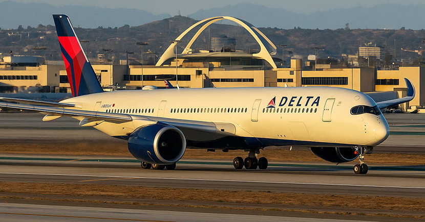 Delta Air Lines Airbus A350-900 from Los Angeles to Shanghai Makes ...